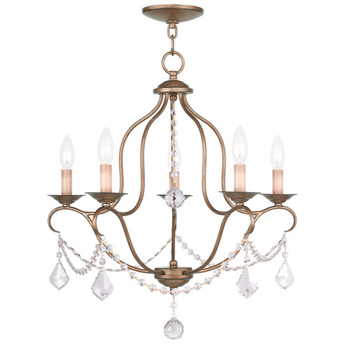 Chesterfield Five Light Chandelier in Hand Applied Antique Gold Leaf (107|6435-48)