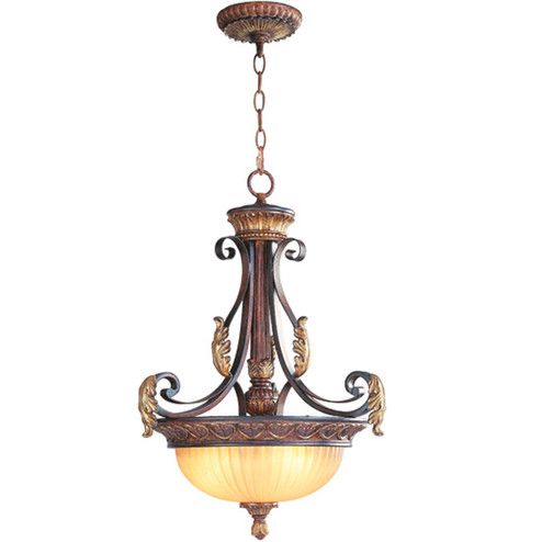 Villa Verona Three Light Pendant in Hand Applied Verona Bronze w/ Aged Gold Leafs (107|8567-63)