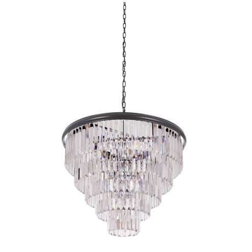 Art Deco Ten Light Chandelier in Black (90|672408)