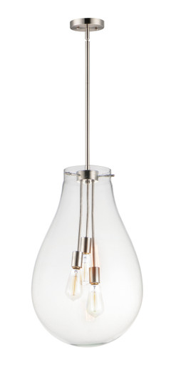 Gourd Three Light Pendant in Satin Nickel (16|10164CLSN)