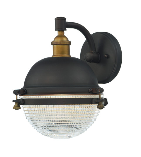 Portside One Light Outdoor Wall Lantern in Oil Rubbed Bronze / Antique Brass (16|10182OIAB)