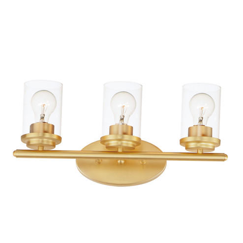 Corona Three Light Bath Vanity in Satin Brass (16|10213CLSBR)