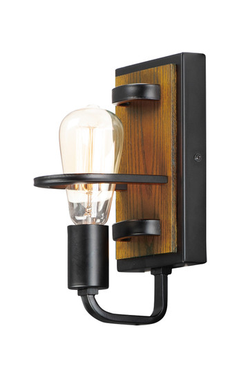 Black Forest One Light Wall Sconce in Black / Ashbury (16|10301BKASB)