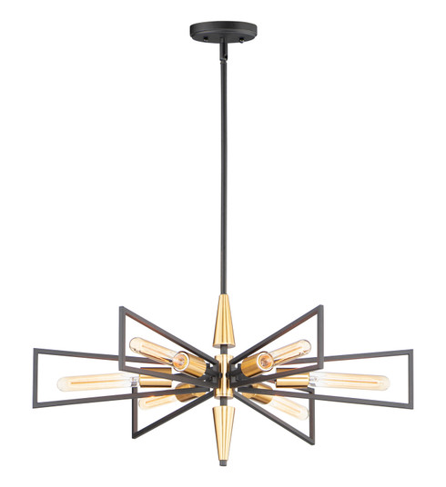 Wings Six Light Chandelier in Black / Satin Brass (16|11656BKSBR)