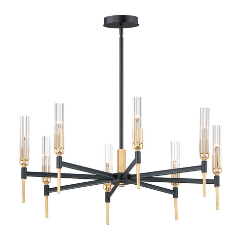 Flambeau LED Chandelier in Black / Antique Brass (16|16128CLBKAB)