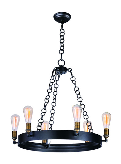 Noble Six Light Chandelier in Black / Natural Aged Brass (16|26273BKNAB)