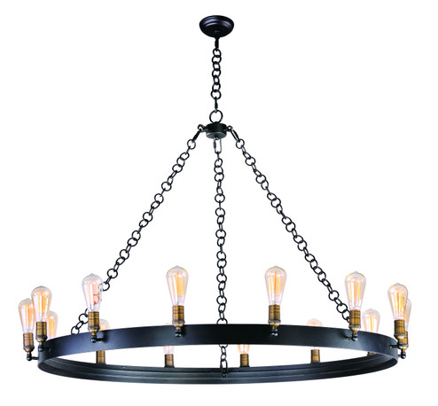 Noble 14 Light Chandelier in Black / Natural Aged Brass (16|26276BKNAB)