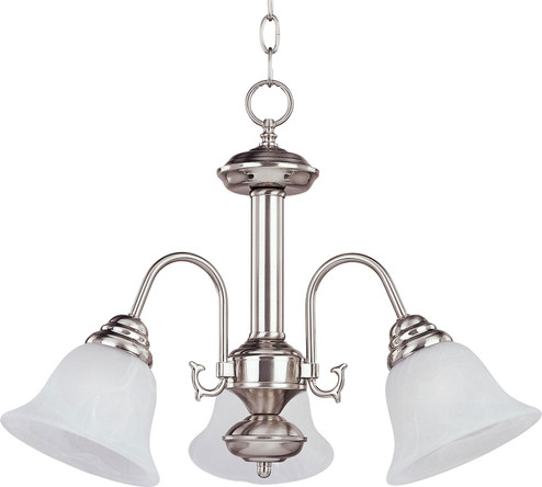 Malaga Three Light Chandelier in Satin Nickel (16|2697MRSN)