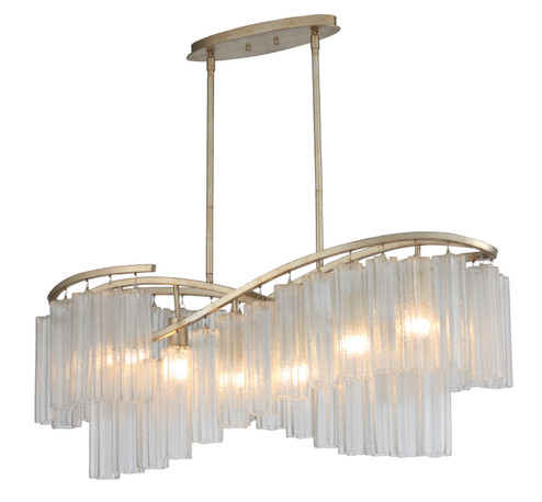 Victoria Six Light Linear Chandelier in Golden Silver (16|39579WFLGS)