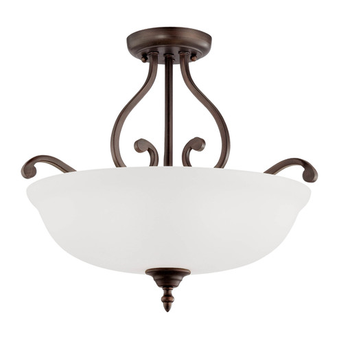 Courtney Lakes Three Light Semi-Flush Mount in Rubbed Bronze (59|1573-RBZ)