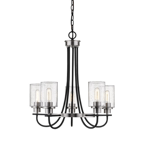 Clifton Five Light Chandelier in Matte Black/Brushed Nickel (59|3505-MB/BN)