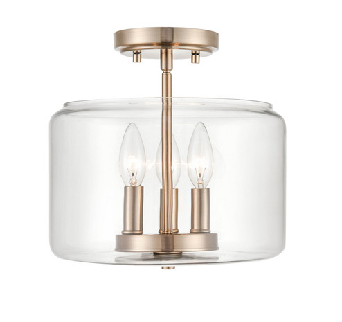 Asheville Three Light Semi-Flush Mount in Modern Gold (59|6923-MG)