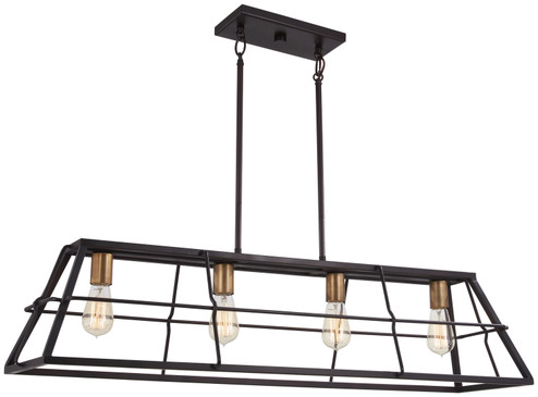 Keeley Calle Four Light Island Pendant in Painted Bronze W/Natural Brush (7|4764-416)