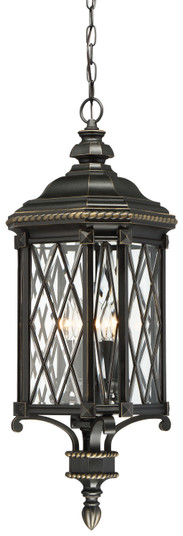 Bexley Manor Four Light Outdoor Chain Hung in Black w/Gold Highlights (7|9324-585)