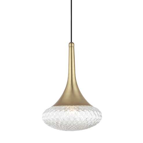 Bella One Light Pendant in Aged Brass (428|H114701D-AGB)