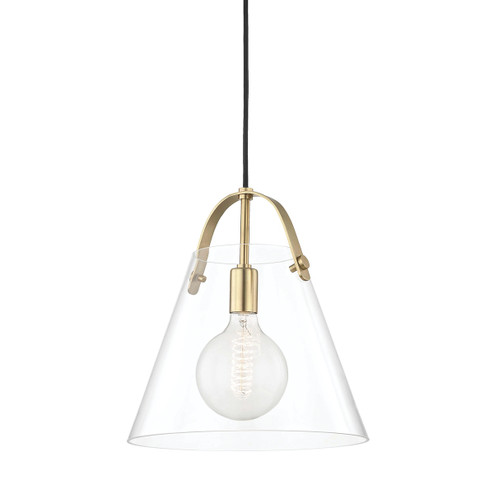 Karin One Light Pendant in Aged Brass (428|H162701L-AGB)