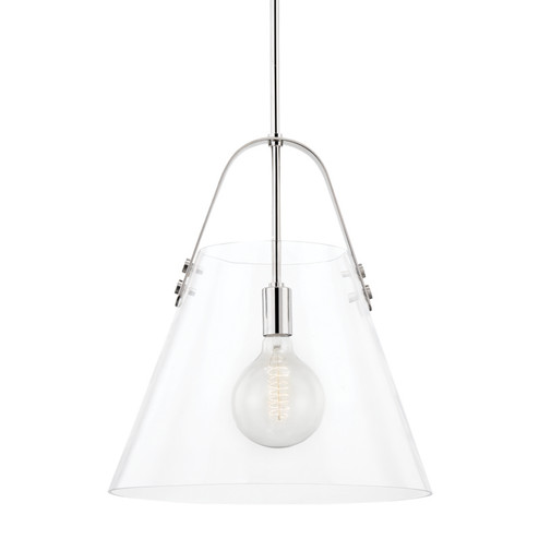 Karin One Light Pendant in Polished Nickel (428|H162701XL-PN)