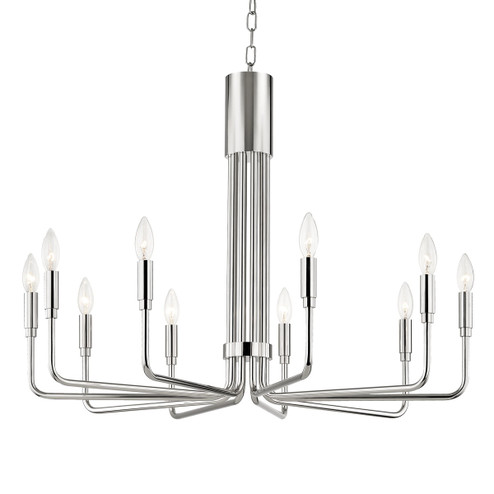 Brigitte Ten Light Chandelier in Polished Nickel (428|H261810-PN)