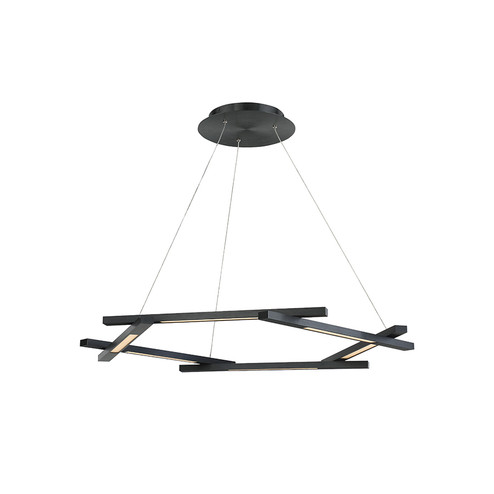 Metric LED Chandelier in Black (281|PD-43738-BK)