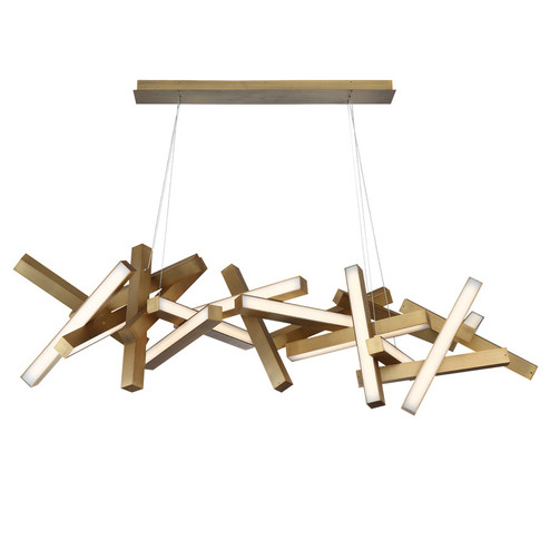 Chaos LED Linear Pendant in Aged Brass (281|PD-64872-AB)