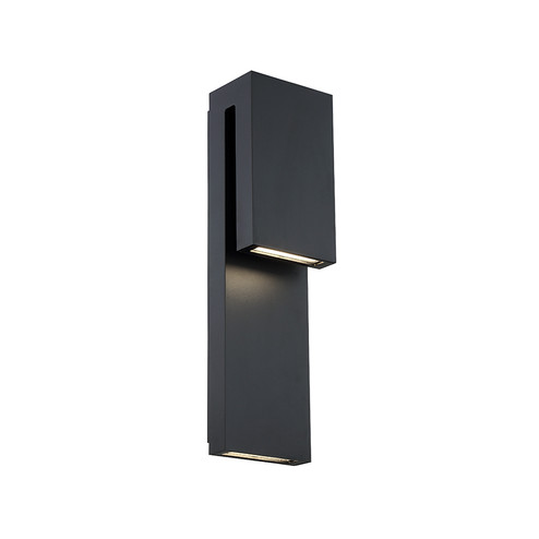 Double Down LED Outdoor Wall Sconce in Black (281|WS-W13718-BK)