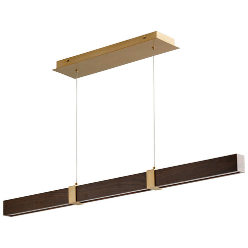 Decca LED Pendant in Aged Brass W/ Walnut (440|3-48-2440)