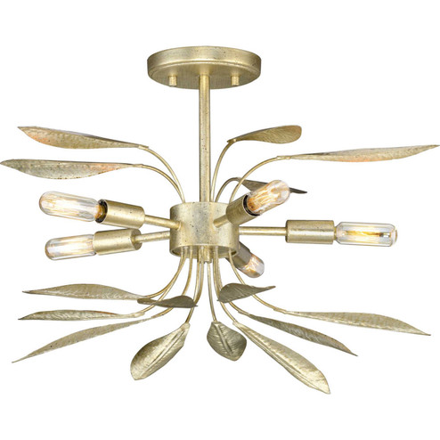 Mariposa Five Light Semi-Flush Conv in Gilded Silver (54|P350210-176)