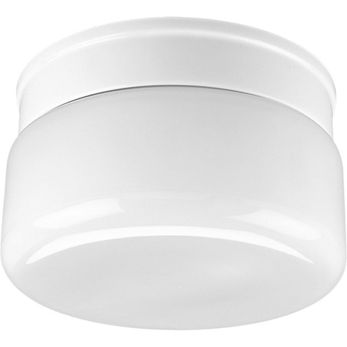 White Glass Two Light Flush Mount in White (54|P3518-30)