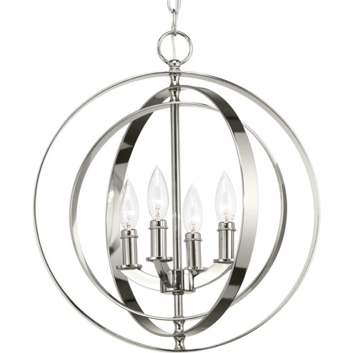 Equinox Four Light Pendant in Polished Nickel (54|P3827-104)