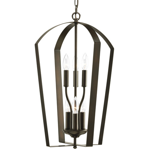 Gather Six Light Foyer Pendant in Antique Bronze (54|P3929-20)