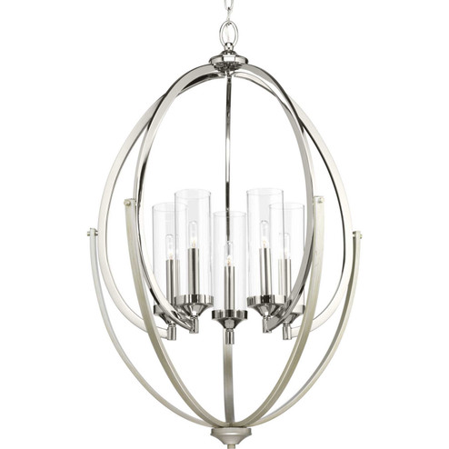 Evoke Five Light Chandelier in Polished Nickel (54|P400025-104)