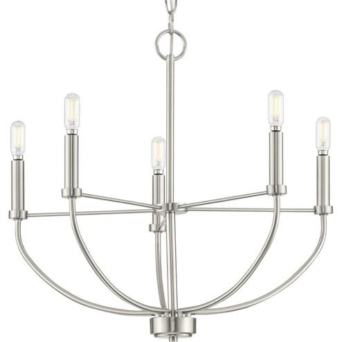 Leyden Five Light Chandelier in Brushed Nickel (54|P400202-009)