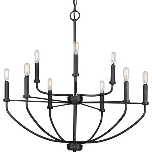 Leyden Nine Light Chandelier in Matte Black (54|P400228-031)