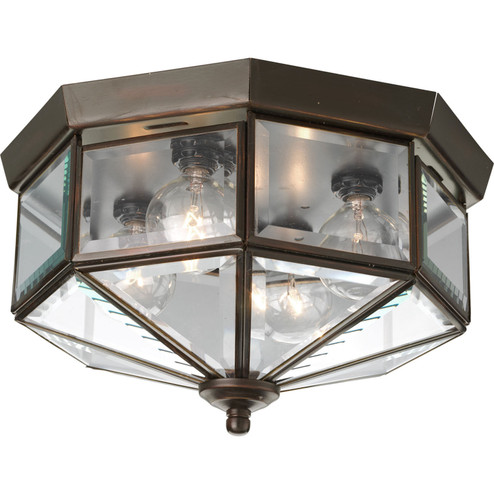 Beveled Glass Four Light Flush Mount in Antique Bronze (54|P5789-20)