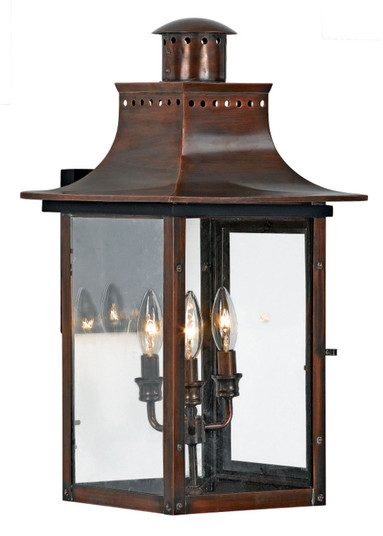 Chalmers Three Light Outdoor Wall Lantern in Aged Copper (10|CM8412AC)