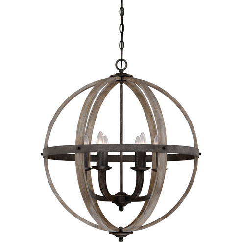 Fusion Six Light Foyer Pendant in Rustic Black (10|FSN5206RK)