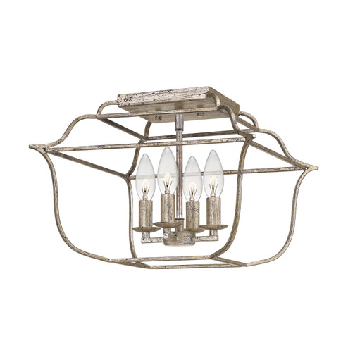 Gallery Four Light Semi-Flush Mount in Century Silver Leaf (10|GLY1714CS)