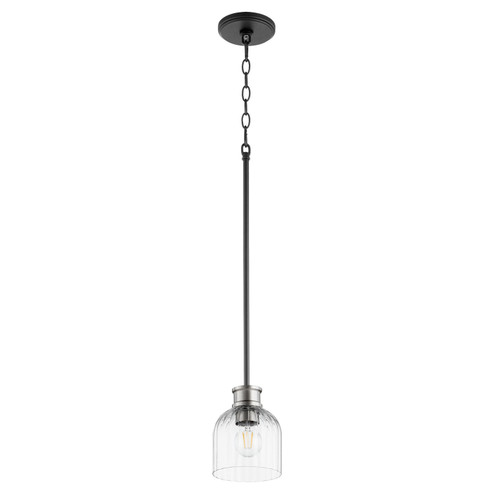 Monarch One Light Pendant in Textured Black w/ Satin Nickel (19|310-6965)