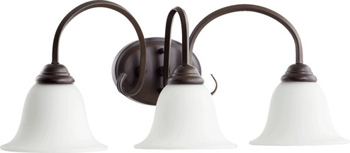Spencer Three Light Vanity in Oiled Bronze|Satin Opal (19|5110-3-186)
