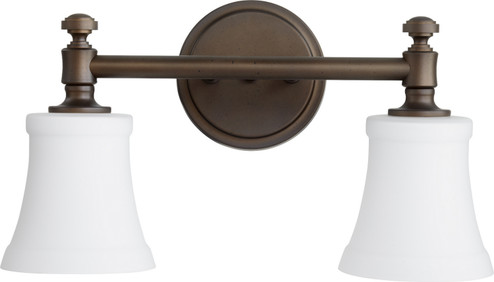 Rossington Two Light Vanity in Oiled Bronze w/ Satin Opal (19|5122-2-186)