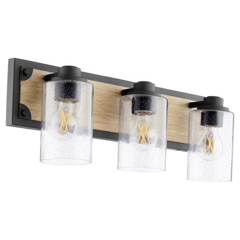 5143 Corner Detail Brackets Three Light Vanity in Textured Black w/ Driftwood finish (19|5143-3-69)