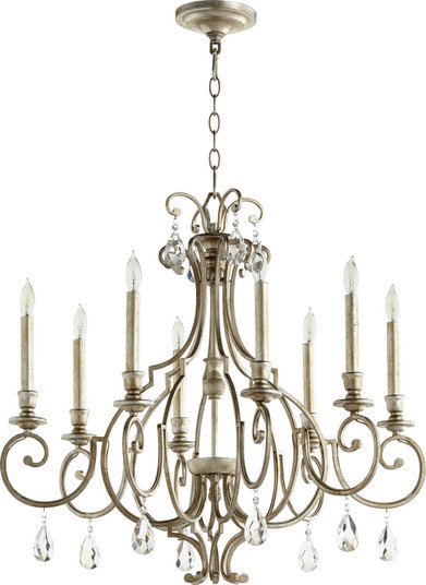 Ansley Eight Light Chandelier in Aged Silver Leaf (19|6014-8-60)