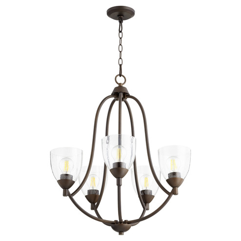 Barkley Five Light Chandelier in Oiled Bronze|Clear Seeded (19|6069-5-286)
