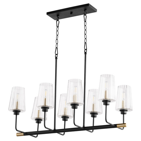 Dalia Eight Light Chandelier in Textured Black w/ Aged Brass (19|626-8-6980)