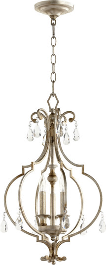Ansley Three Light Entry Pendant in Aged Silver Leaf (19|6714-3-60)