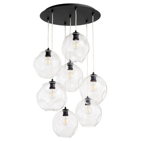 Numen Seven Light Pendant in Textured Black (19|67-69)