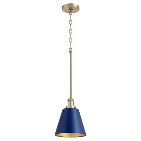 877 Cone Pendants One Light Pendant in Blue w/ Aged Brass (19|877-3280)