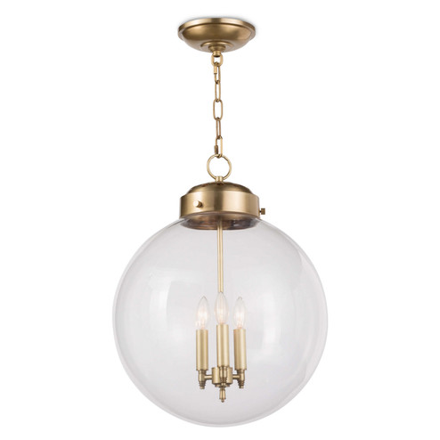 Globe Three Light Pendant in Natural Brass (400|16-1004NB)