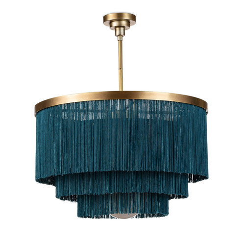 Cabaret Four Light Chandelier in Natural Brass (400|16-1257BLU)