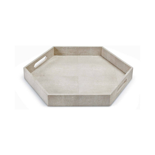 Shagreen Serving Tray in Ivory Grey (400|20-1145IV)